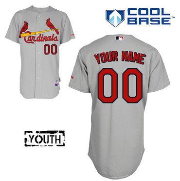 Youth St. Louis Cardinals Customized Gray Jersey Youth St. Louis Cardinals Customized Gray Jersey
