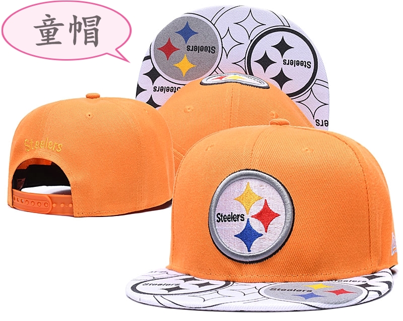 Youth Steelers Team Logo Yellow Adjustable Hat GS