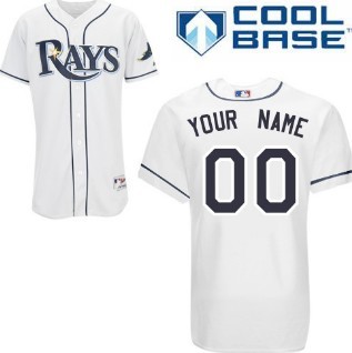 Youth Tampa Bay Rays Customized White With Navy Blue Jersey Youth Tampa Bay Rays Customized White With Navy Blue Jersey