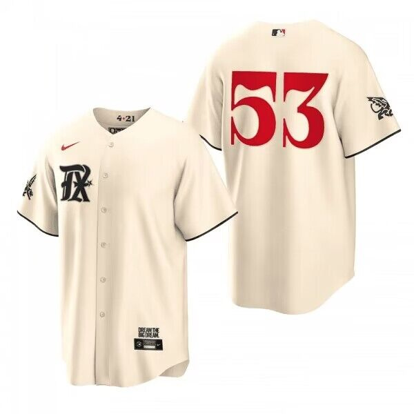Youth Texas Rangers #53 Adolis García Cream 2023 City Connect Stitched Baseball Jersey
