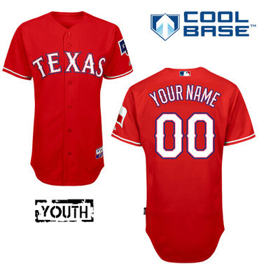 Youth Texas Rangers Alternate Authentic Personalized Red Basball Jersey Youth Texas Rangers Alternate Authentic Personalized Red Basball Jersey