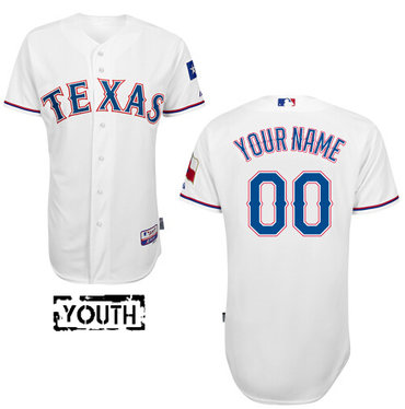 Youth Texas Rangers Authentic Custom Home White Baseball Jersey Youth Texas Rangers Authentic Custom Home White Baseball Jersey