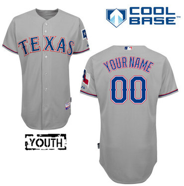 Youth Texas Rangers Authentic Custom Road Gray MLB Jersey Youth Texas Rangers Authentic Custom Road Gray MLB Jersey
