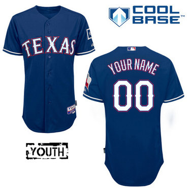 Youth Texas Rangers Authentic Customized Alternate Navy Blue Jersey Youth Texas Rangers Authentic Customized Alternate Navy Blue Jersey