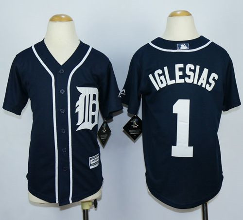 Youth Tigers #1 Jose Iglesias Navy Blue Cool Base Stitched MLB Jersey Youth Tigers #1 Jose Iglesias Navy Blue Cool Base Stitched MLB Jersey