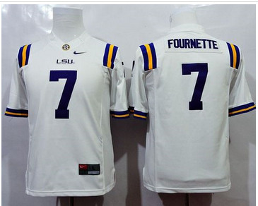 Youth Tigers #7 Leonard Fournette White Stitched NCAA Jersey Youth Tigers #7 Leonard Fournette White Stitched NCAA Jersey