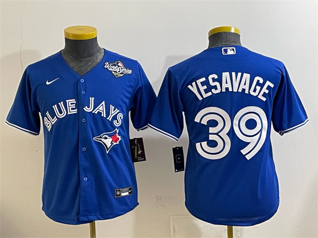 Youth Toronto Blue Jays #39 Trey Yesavage Royal 2025 World Series Cool Base Stitched Baseball Jersey Youth Toronto Blue Jays #39 Trey Yesavage Royal 2025 World Series Cool Base Stitched Baseball Jersey