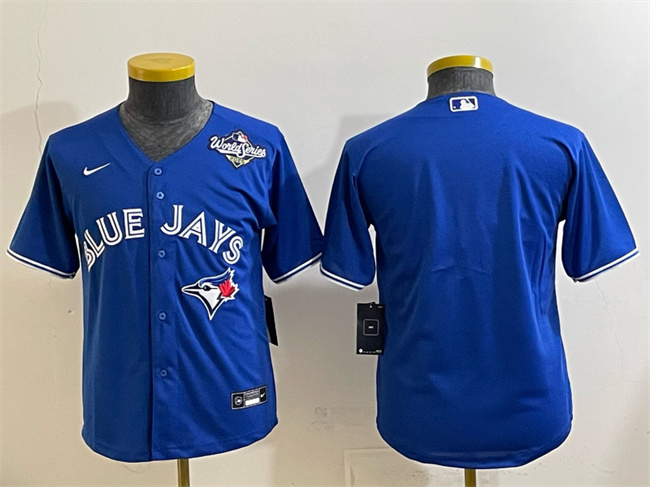 Youth Toronto Blue Jays Blank Royal 2025 World Series Cool Base Stitched Baseball Jersey Youth Toronto Blue Jays Blank Royal 2025 World Series Cool Base Stitched Baseball Jersey