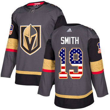 Youth Vegas Golden Knights #19 Reilly Smith Adidas Gray Authentic USA Flag Fashion NHL Jersey Youth Vegas Golden Knights #19 Reilly Smith Adidas Gray Authentic USA Flag Fashion NHL Jersey