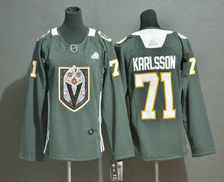 Youth Vegas Golden Knights #71 William Karlsson Gray Dia De Los Muertos Adidas Jersey Youth Vegas Golden Knights #71 William Karlsson Gray Dia De Los Muertos Adidas Jersey