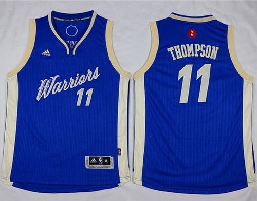 Youth Warriors #11 Klay Thompson Blue 2015-2016 Christmas Day Stitched NBA Jersey