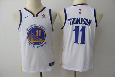 Youth Warriors 11 Klay Thompson White White Youth Nike Swingman Jersey
