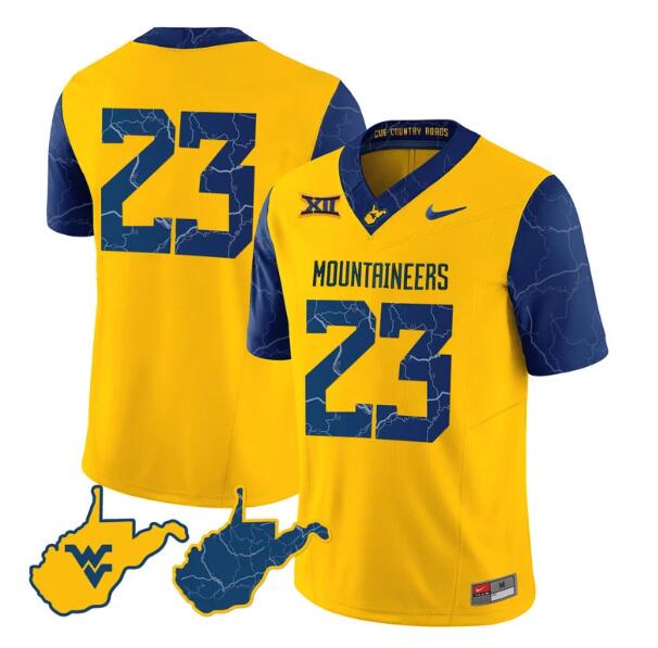 Youth West Virginia Mountaineers #6 Garrett Greene Gold 2023 F.U.S.E. Stitched Basketball Jersey Youth West Virginia Mountaineers #6 Garrett Greene Gold 2023 F.U.S.E. Stitched Basketball Jersey