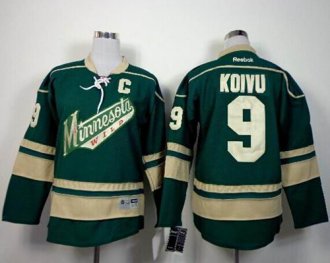 Youth Wild #9 Mikko Koivu Green Stitched NHL Jersey