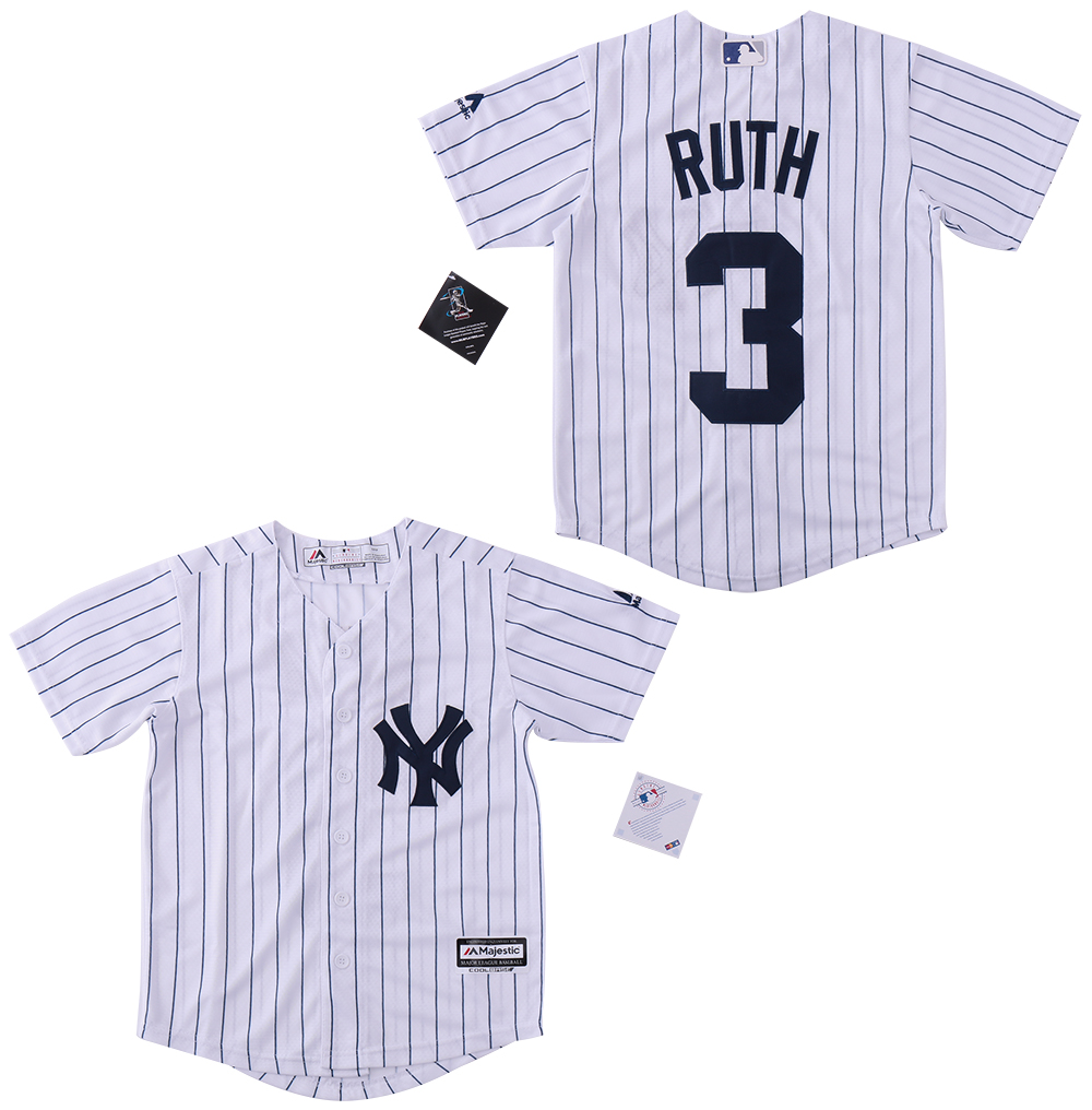 Youth Yankees 3 Babe Ruth White Cool Base Jersey Youth Yankees 3 Babe Ruth White Cool Base Jersey
