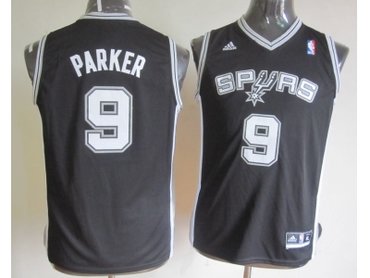 Youth nba san antonio spurs #9 parker black(revolution 30 swingman)