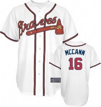 atlanta braves 16 mccann white jersey