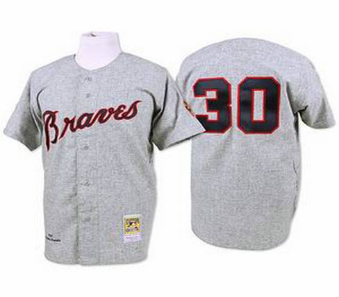 atlanta braves 30 grey mn jersey