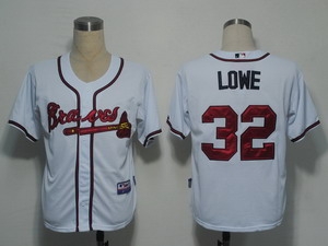 atlanta braves 32 lowe white cool base