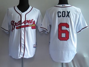 atlanta braves 6# cox white jerseys