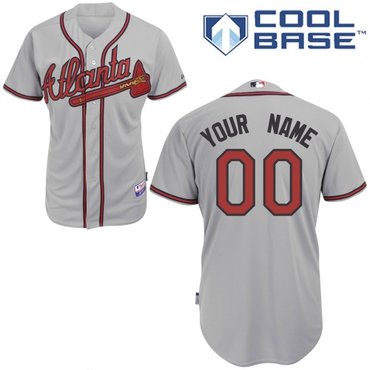 atlanta braves personalized custom grey jersey atlanta braves personalized custom grey jersey
