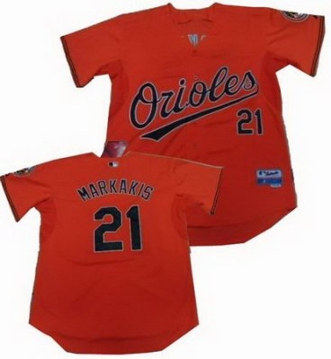 baltimore orioles #21 nick markakis orange jerseys