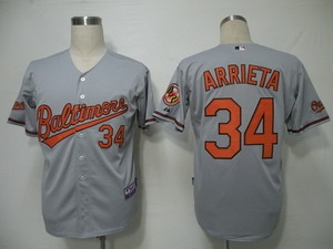 baltimore orioles 34 arrieta grey cool base jerseys