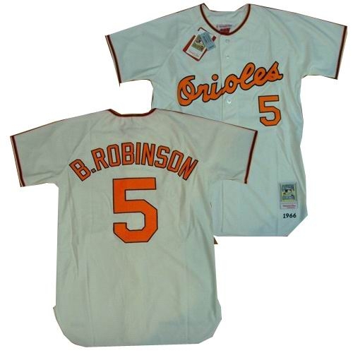 baltimore orioles 5 brooks robinson mitchellandness jersey cream