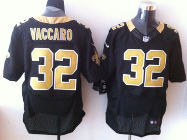 2012 NEW NFL New Orleans Saints 32 Kenny Vaccaro Black Jerseys (Elite)
