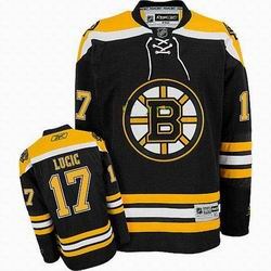 boston bruins 17 lugig black hockey jersey