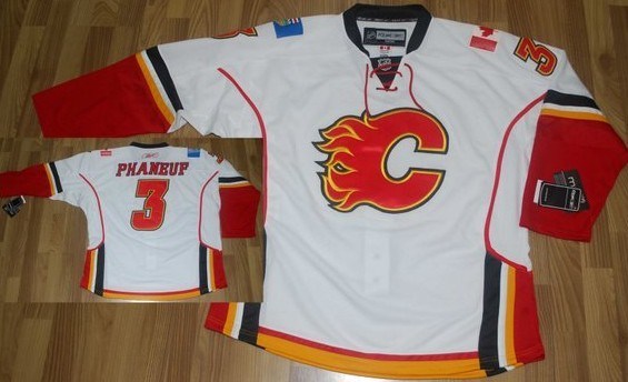 calgary flames #3 dion phaneuf white jersey