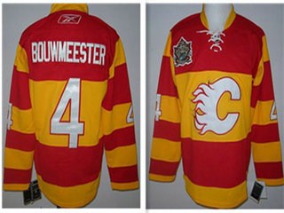 calgary flames #4 bouwmeester red throwback