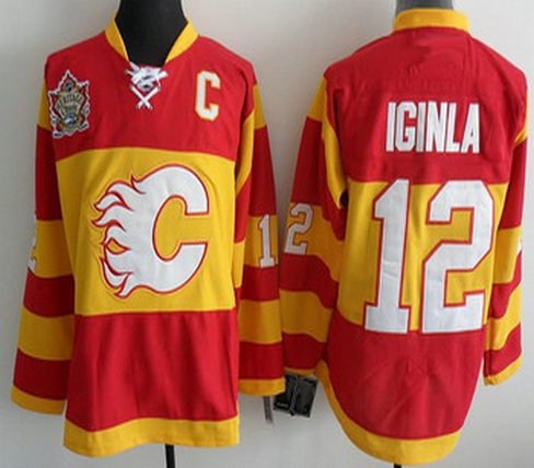 calgary flames 12 jarome iginla red heritage class