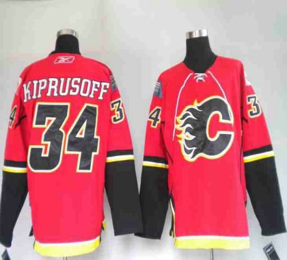 calgary flames 34# kiprusoff red jerseys