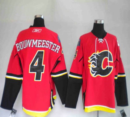 calgary flames 4# bouwmeester red jerseys
