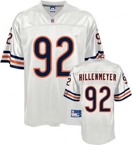 chicago bears #92 hillenmeyer white jersey
