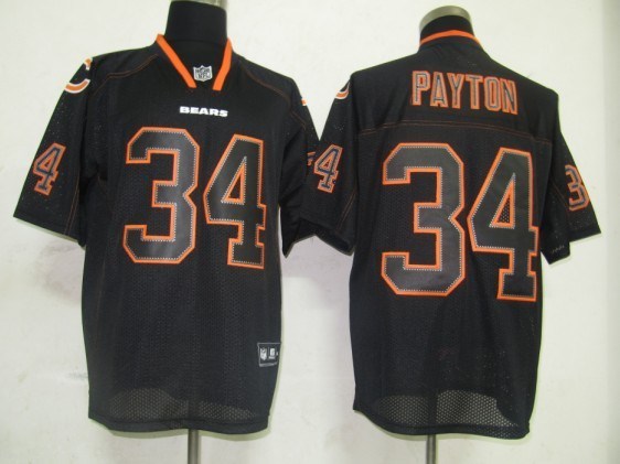 chicago bears 34 payton lights out black jerseys