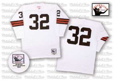 cleveland browns 32 jim brown white throwback