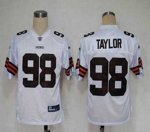 cleveland browns 98 phil taylor white jerseys