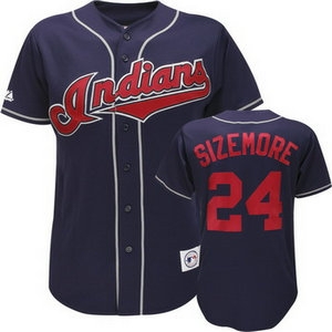 cleveland indians #24 grady sizemore navy blue jersey