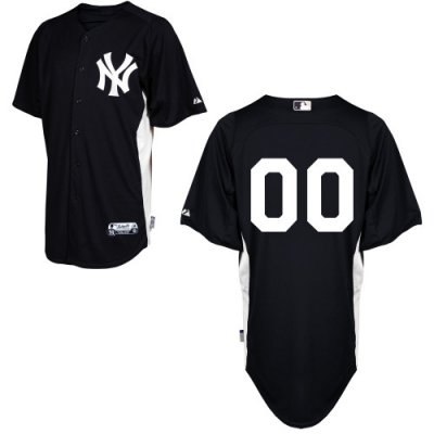 customized new york yankees jersey 2011 black home cool base bp baseball jersey