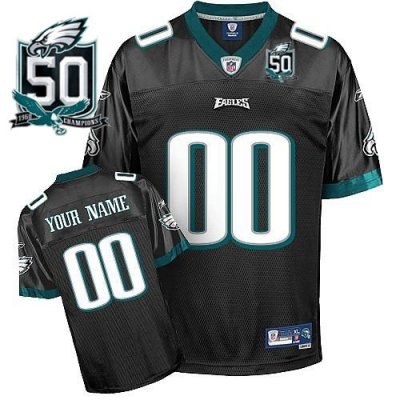customized philadelphia eagles jersey youth eqt black with team 50th patch football jersey customized philadelphia eagles jersey youth eqt black with team 50th patch football jersey