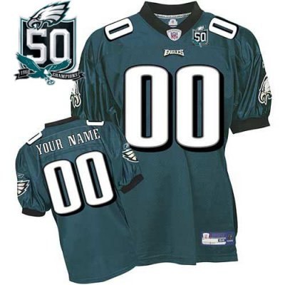 customized philadelphia eagles jerseys green team color with team 50th patch customized philadelphia eagles jerseys green team color with team 50th patch