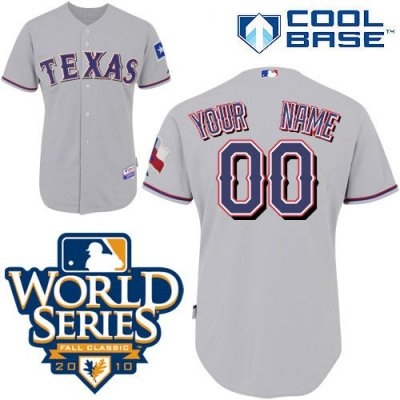 customized texas rangers jersey grey road cool base 2010 world series patch baseball jersey customized texas rangers jersey grey road cool base 2010 world series patch baseball jersey