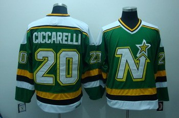 dallas stars 20 ciccarelli green jerseys ccm
