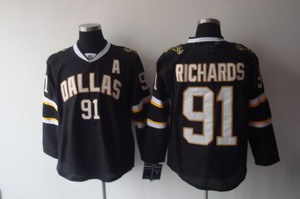 dallas stars 91 brad richards with a patch black hockey jersey