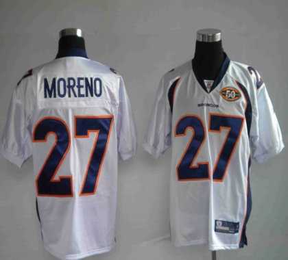 denver broncos 27 knowshon moreno white 50th anniversary jerseys