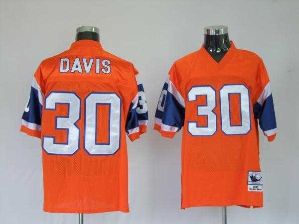 denver broncos 30 terrell davis premier orange throwback jerseys
