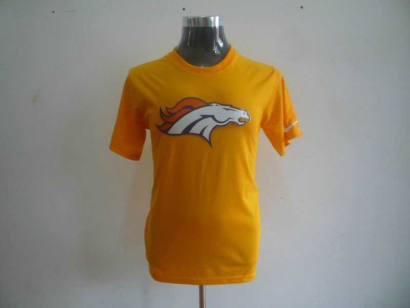 denver broncos sideline legend authentic logo dri-fit t-shirt -yellow