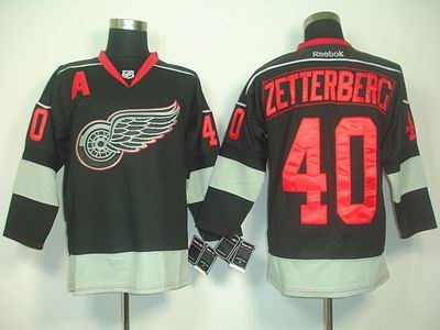 detroit red wings 40 zetterberg black ice jerseys